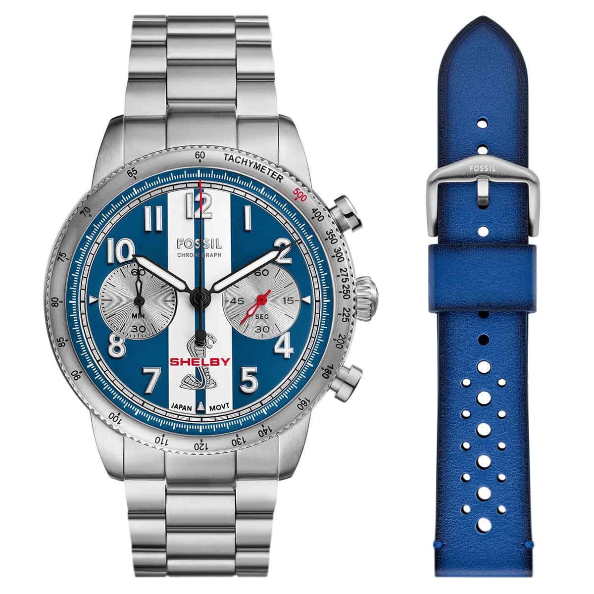 Fossil FLE1209SET Shelby x Fossil Grand Tourer Limited-Edition Erkek Kol Saati ve Yedek Kordon
