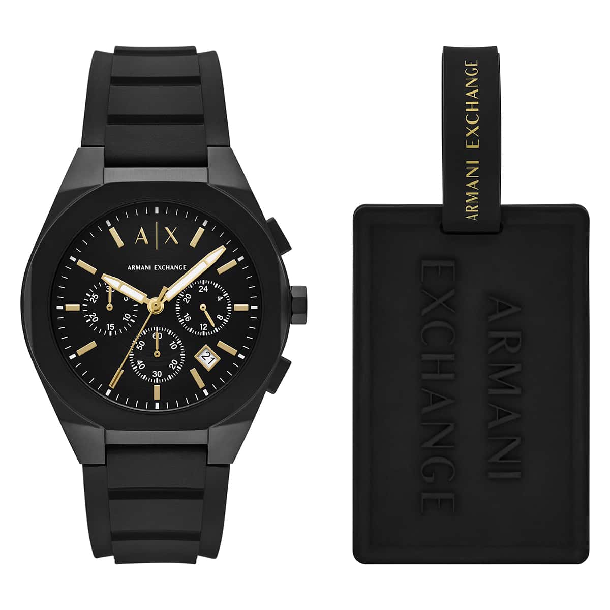 Armani Exchange AX7165SET Erkek Kol Saati ve Valiz Etiketi Seti