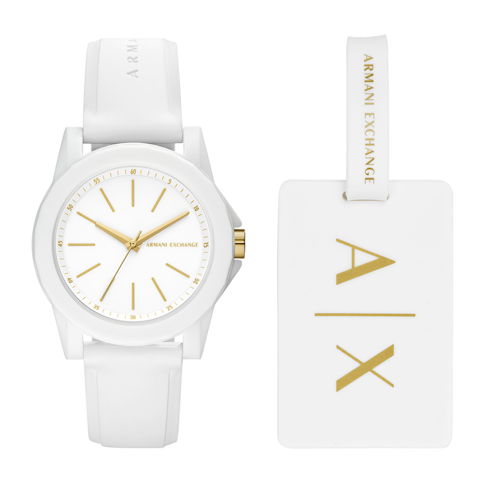Armani Exchange AX7126 Kadın Kol Saati ve Valiz Etiketi Seti
