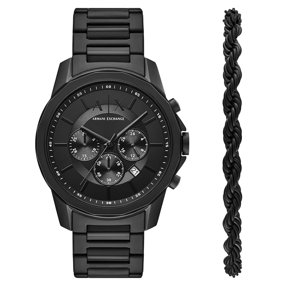 ARMANI EXCHANGE レジャーマット AX7163SET Erkek Kol Saati ve Bileklik Seti